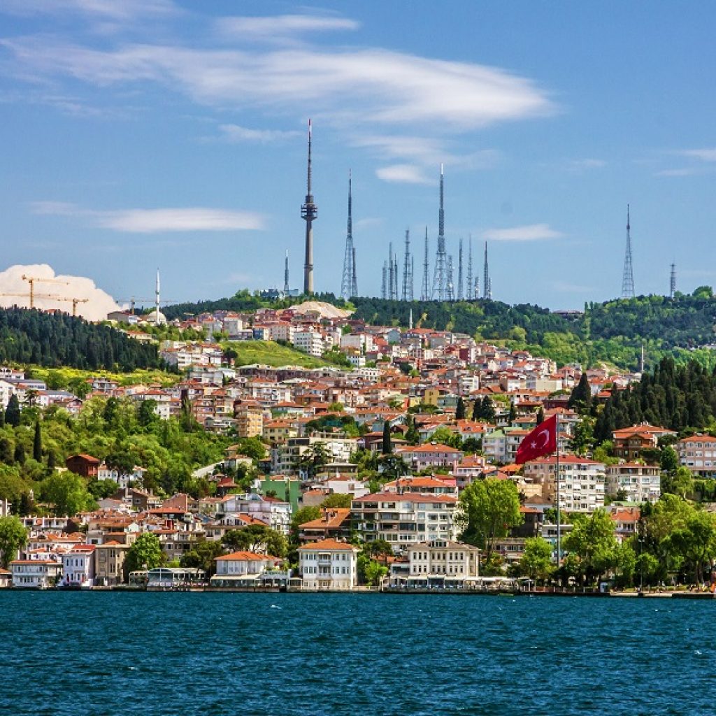 Panorama of Istanbul seafront, Turkey.